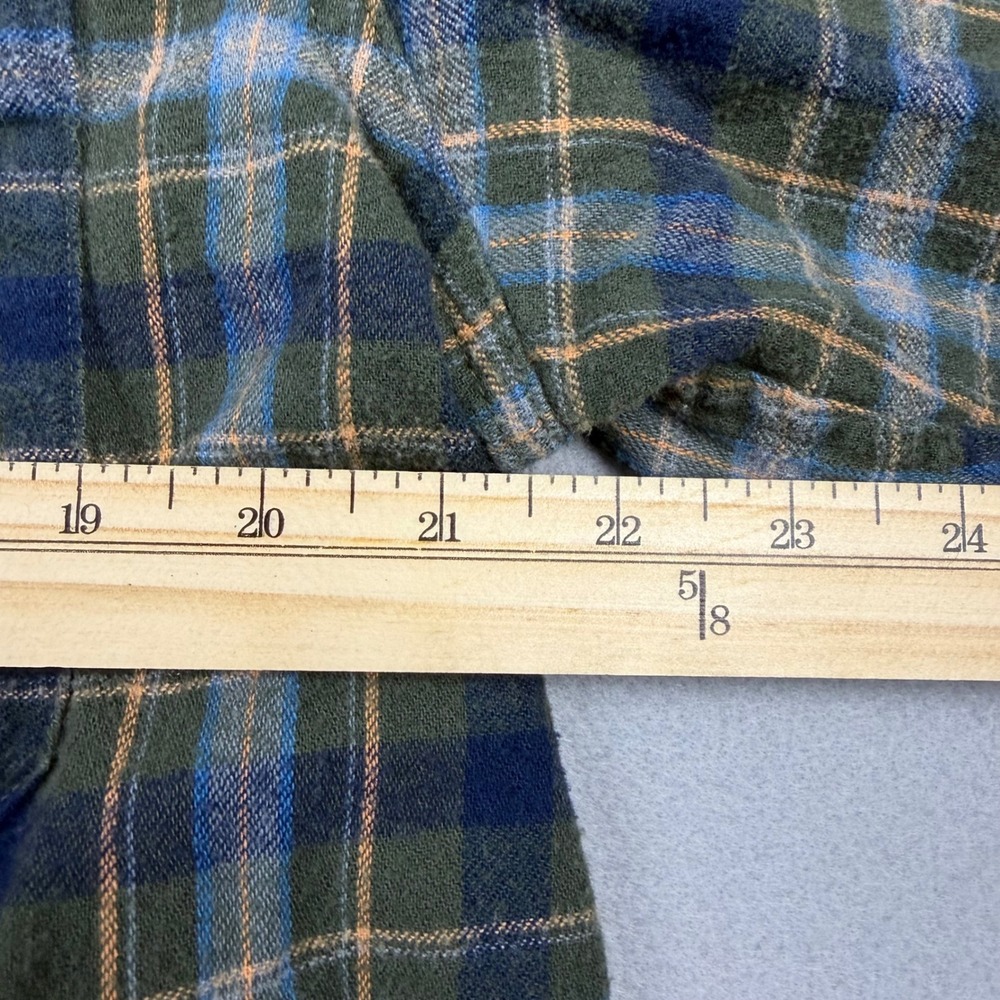 Vintage 90s LL Bean Northwoods Mens Large Green Plaid Flannel Shirt Made in USA - Picture 6 of 7